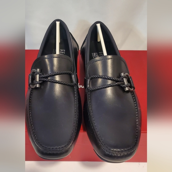 SALVATORE FERRAGAMO SHOES DRIVING LOAFERS LEATHER BRAIDED GANCINI US SZ 6EE NEW - Picture 8 of 11